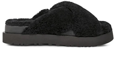 Order (Women) UGG Fuzz Sugar Cross Slide 'Black' 1135131-BLK