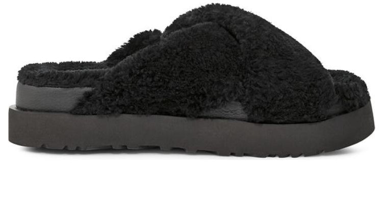 (Women) UGG Fuzz Sugar Cross Slide 'Black' 1135131-BLK Order (Women) UGG Fuzz Sugar Cross Slide 'Black' 1135131-BLK
