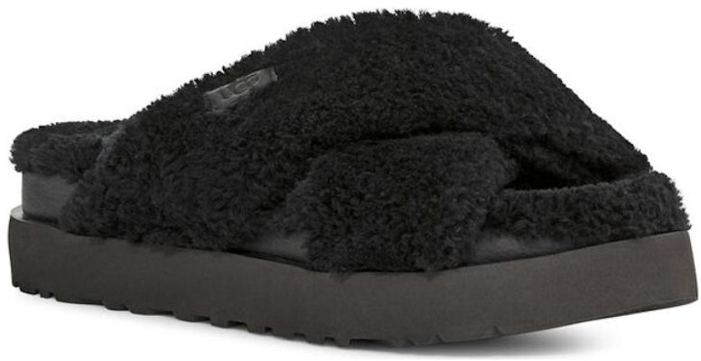 (Women) UGG Fuzz Sugar Cross Slide 'Black' 1135131-BLK Lookbook (Women) UGG Fuzz Sugar Cross Slide 'Black' 1135131-BLK