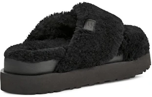 Shop (Women) UGG Fuzz Sugar Cross Slide 'Black' 1135131-BLK