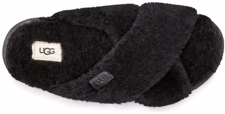 (Women) UGG Fuzz Sugar Cross Slide 'Black' 1135131-BLK Purchase (Women) UGG Fuzz Sugar Cross Slide 'Black' 1135131-BLK