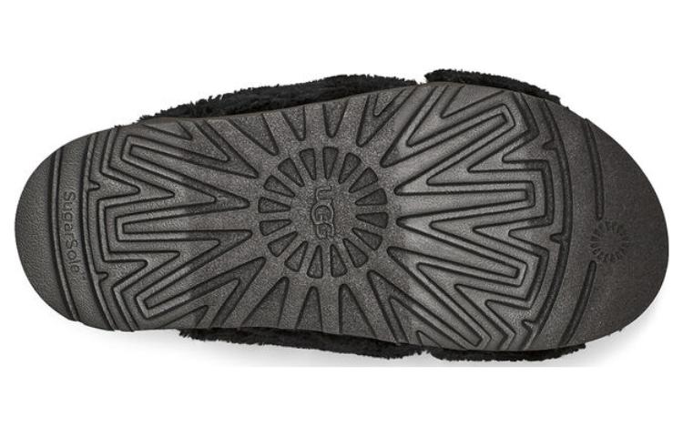 Details for (W) UGG Fuzz Sugar Cross Slide ''Schwarz'' 1135131-BLK