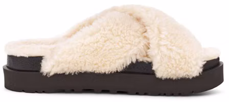 Order (W) UGG Fuzz Sugar Cross Slide ''Noir Naturel'' 1120860-NBLC
