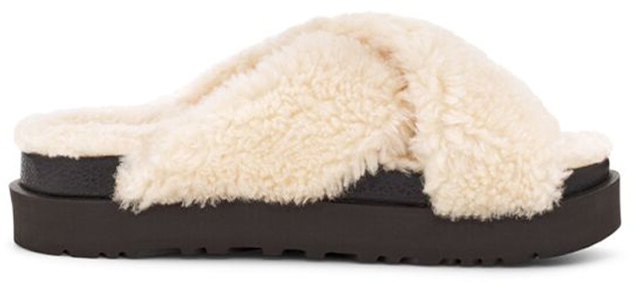 (Women) UGG Fuzz Sugar Cross Slide 'Natural Black' 1120860-NBLC Order (Women) UGG Fuzz Sugar Cross Slide 'Natural Black' 1120860-NBLC