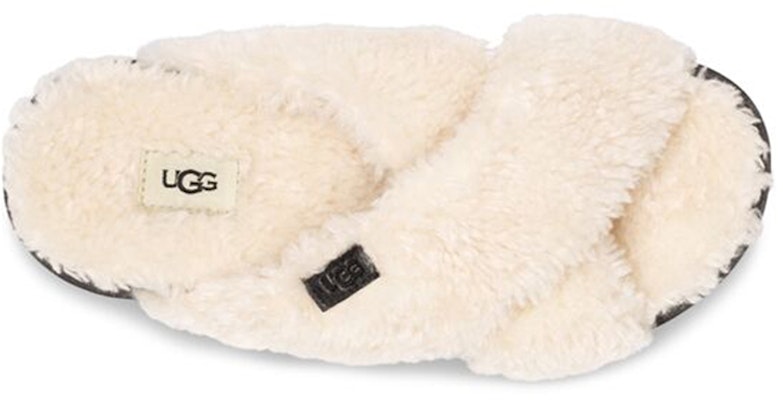 (Women) UGG Fuzz Sugar Cross Slide 'Natural Black' 1120860-NBLC Purchase (Women) UGG Fuzz Sugar Cross Slide 'Natural Black' 1120860-NBLC
