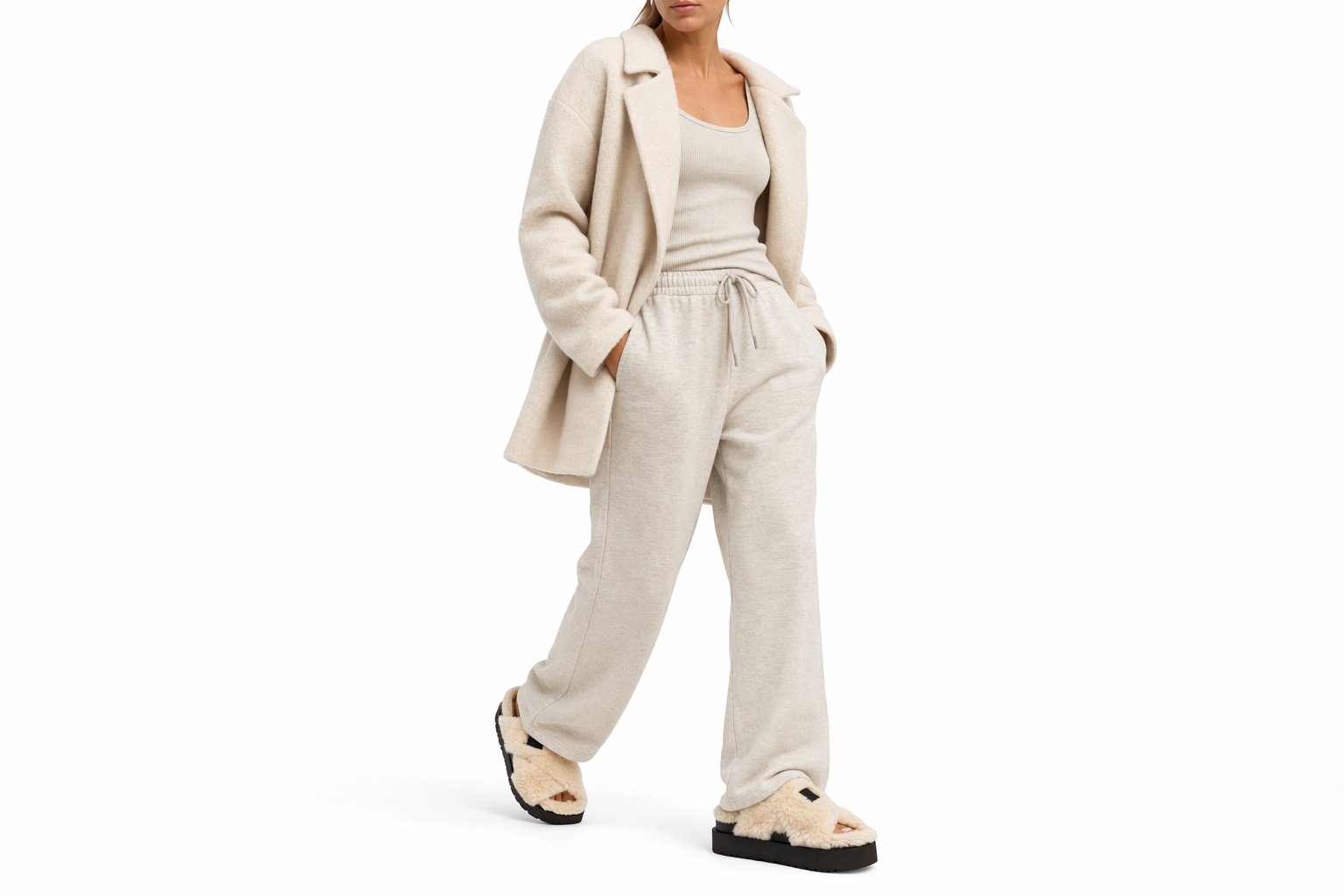 Order (W) UGG Fuzz Sugar Cross Slide 'Beige' 1135131-NBLC