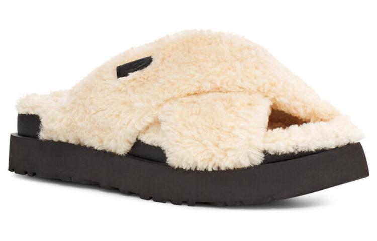 Shop (W) UGG Fuzz Sugar Cross Slide 'Beige' 1135131-NBLC