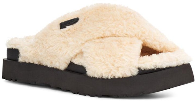 (Women) UGG Fuzz Sugar Cross Slide 'Natural Black' 1135131-NBLC Lookbook (Women) UGG Fuzz Sugar Cross Slide 'Natural Black' 1135131-NBLC