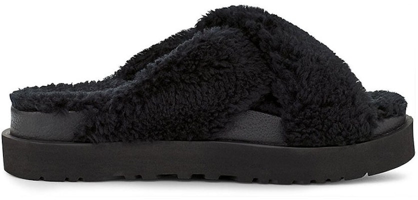 (Women) UGG Fuzz Sugar Cross Slide 'Black' 1120860-BLK Order (Women) UGG Fuzz Sugar Cross Slide 'Black' 1120860-BLK