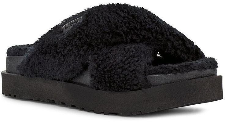 (Women) UGG Fuzz Sugar Cross Slide 'Black' 1120860-BLK Lookbook (Women) UGG Fuzz Sugar Cross Slide 'Black' 1120860-BLK