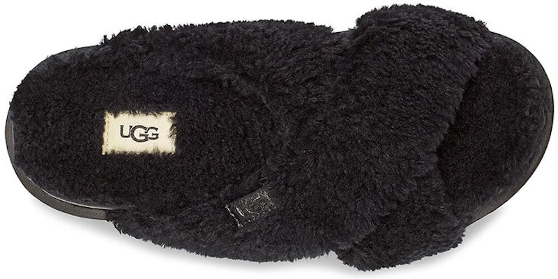 (Women) UGG Fuzz Sugar Cross Slide 'Black' 1120860-BLK Purchase (Women) UGG Fuzz Sugar Cross Slide 'Black' 1120860-BLK