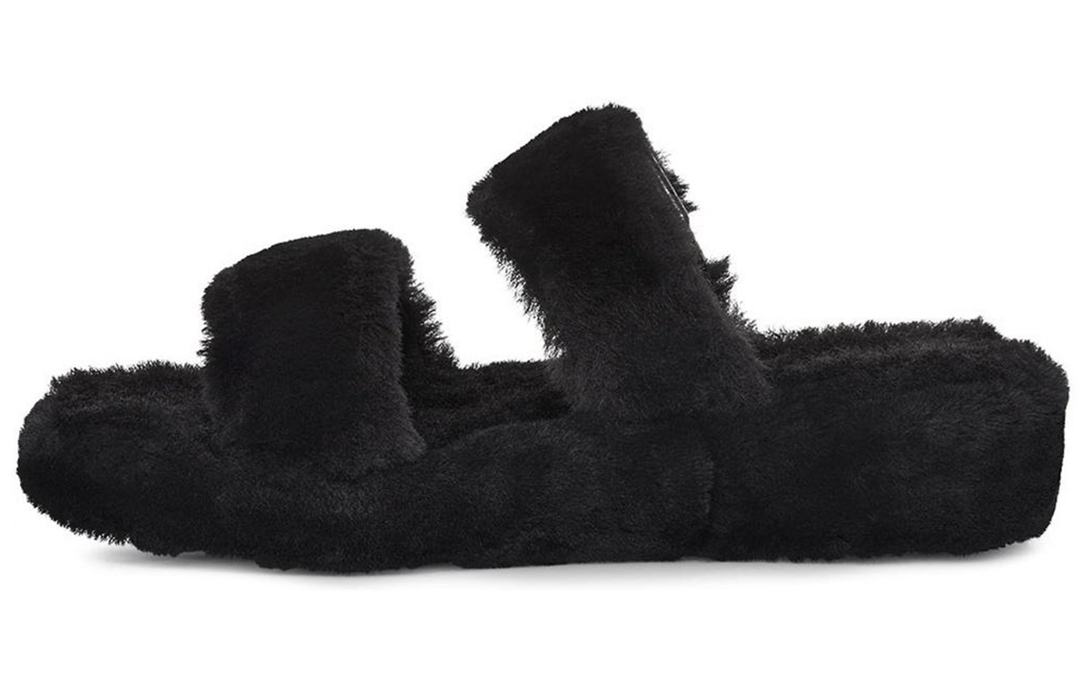 (Women) UGG Fuzz Yeah Black Sandals 1104662-BLK
