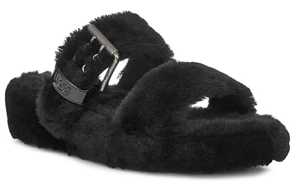 Lookbook (W) UGG Fuzz Yeah 黑色凉鞋 1104662-BLK