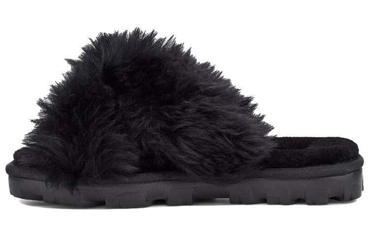 (Women) UGG Fuzzalicious Black Slippers 1108917-BLK