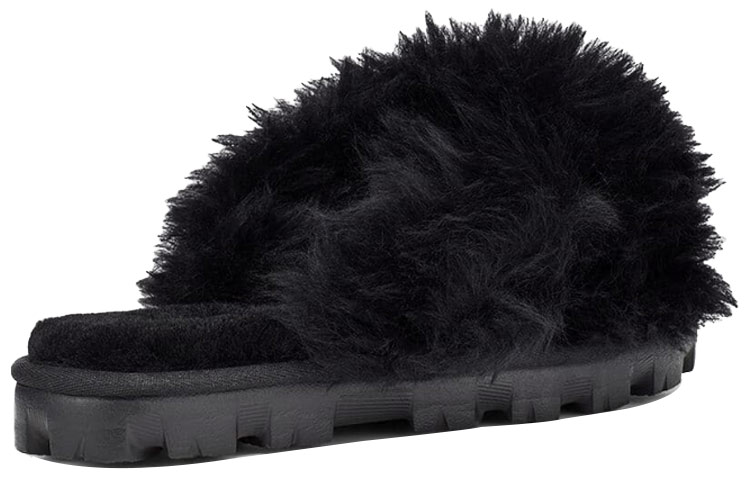 Shop UGG Fuzzalicious 女款 毛毛拖鞋 黑色