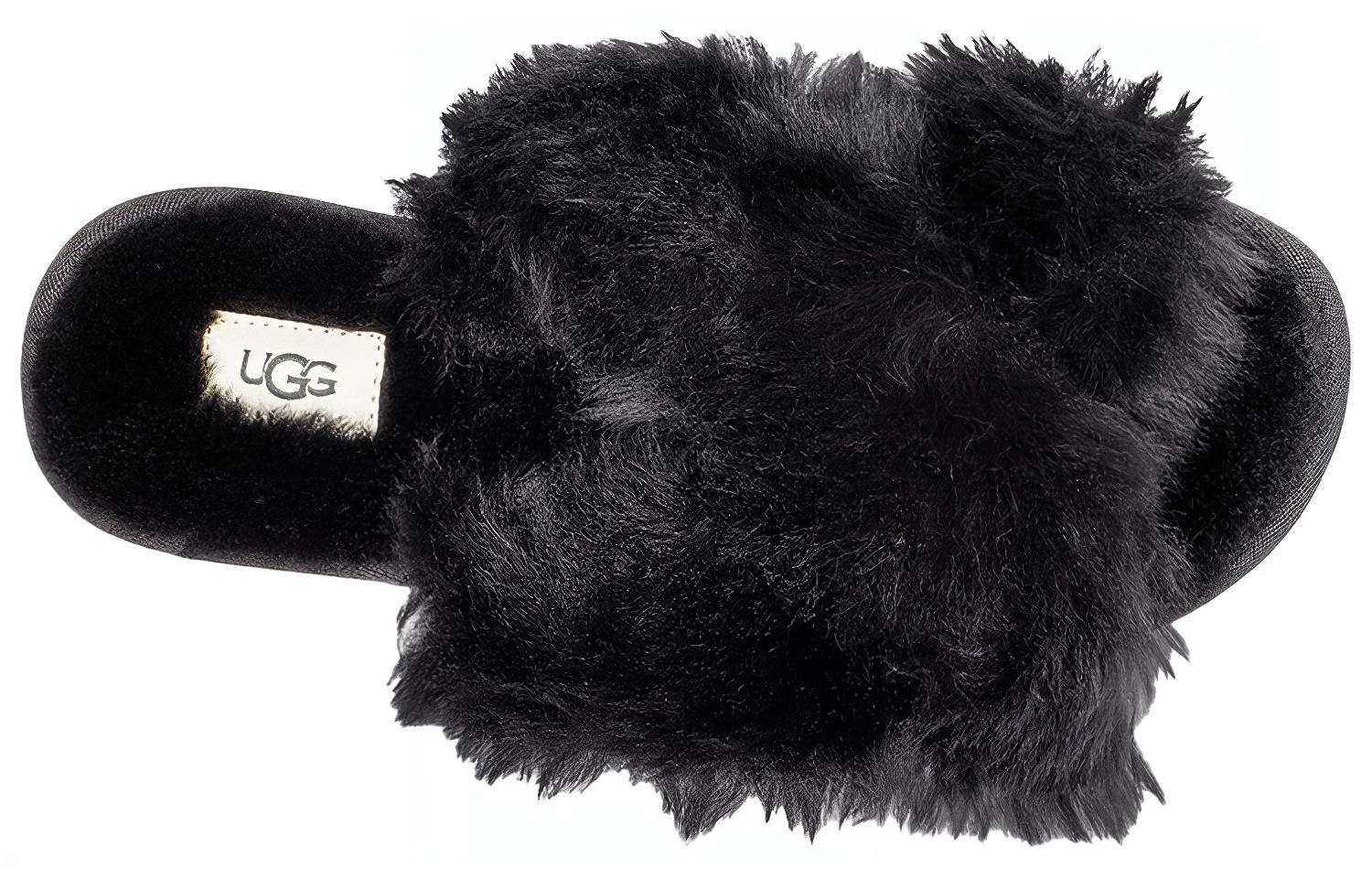 Purchase UGG Fuzzalicious 女款 毛毛拖鞋 黑色