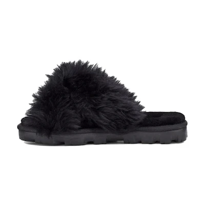 (W) UGG Fuzzalicious Black Slippers
