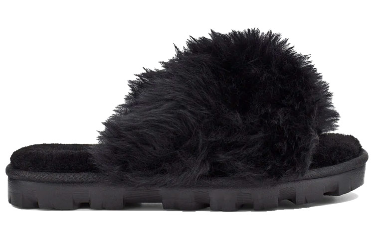 (W) UGG Fuzzalicious Black Slippers 圖 2