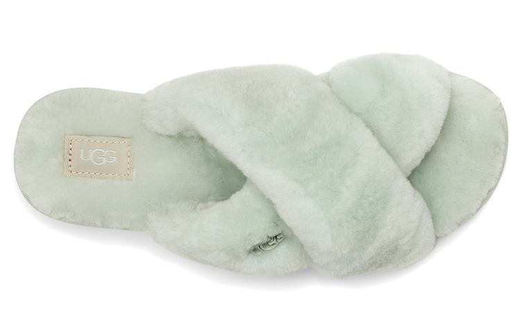 Shop UGG Fuzzette 保暖舒適 毛毛時尚涼拖 女款 復古薄荷色