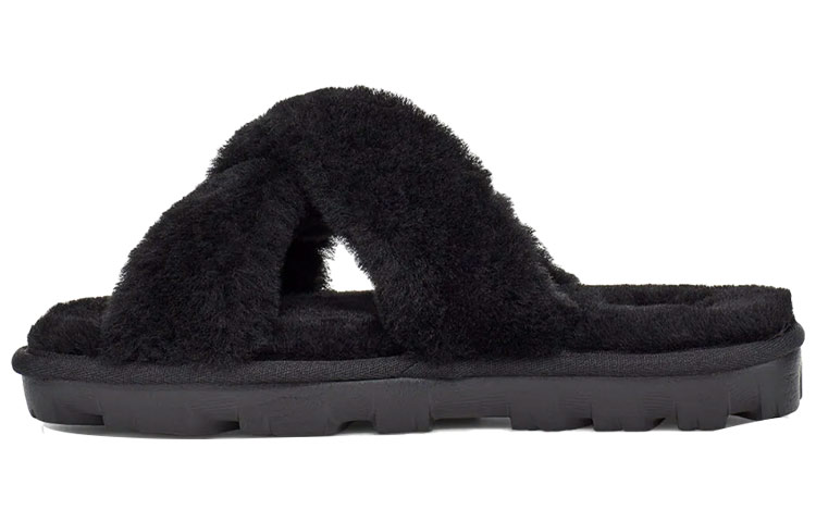 (Women) UGG Fuzzette Black Slippers 1107955-BLK