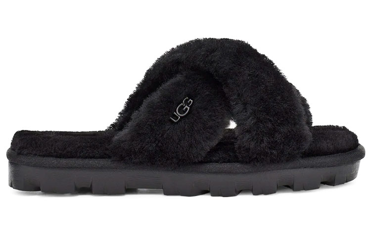 (W) UGG Fuzzette Black Slippers 圖 2