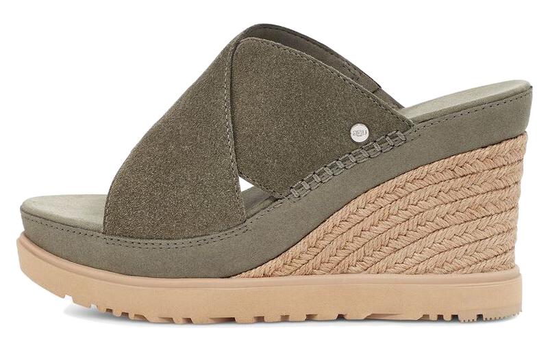 (W) UGG Fuzzy Slide 'Moss Green'