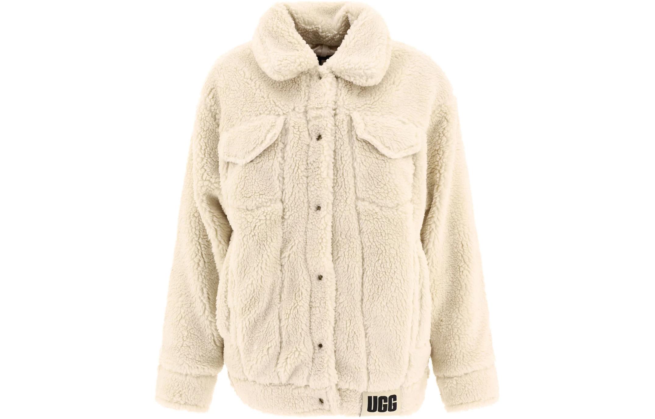 (Women) UGG FW23  Off-White Logo Collar Single-Breasted Jacket. 1113951-NLI