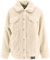 (Women) UGG FW23 Off-White Logo Collar Single-Breasted Jacket. 1113951-NLI (Women) UGG FW23 Off-White Logo Collar Single-Breasted Jacket. 1113951-NLI