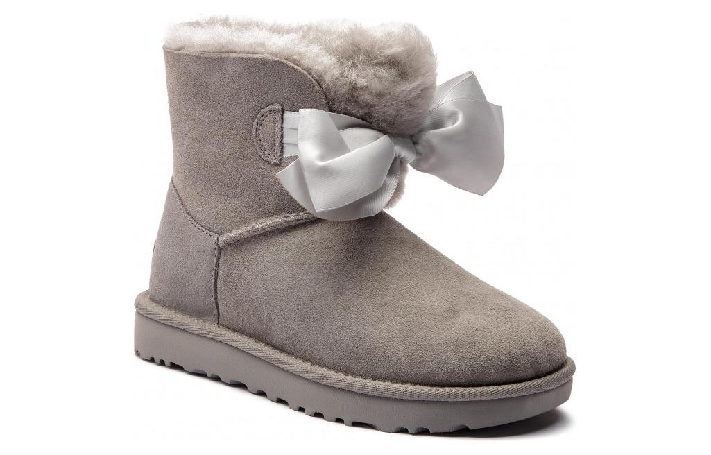 Order UGG Gita Bow Mini 羊皮 舒適保暖 短筒 雪地靴 女款 淺灰色