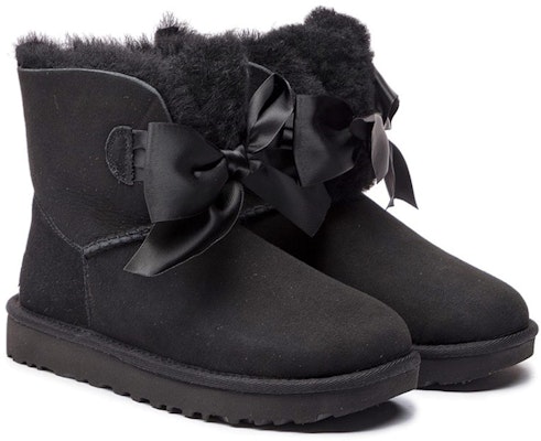 (Women) UGG Gita Bow Mini Fleece Lined Black 1098360-BLK Shop (Women) UGG Gita Bow Mini Fleece Lined Black 1098360-BLK