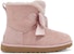 (Women) UGG Gita Bow Mini Cozy Stay Warm Plush Fleece Lined Pink 1098360-PCRY