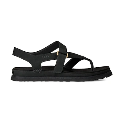 (W) UGG Goldengaze Toe Post Sandal Black