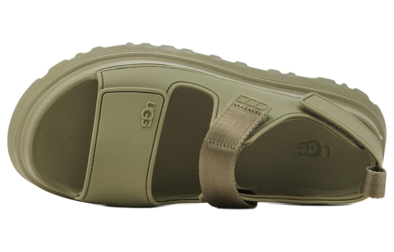 Shop UGG GoldenGlow 滌綸 露指魔術貼 海灘涼鞋 女款 綠色