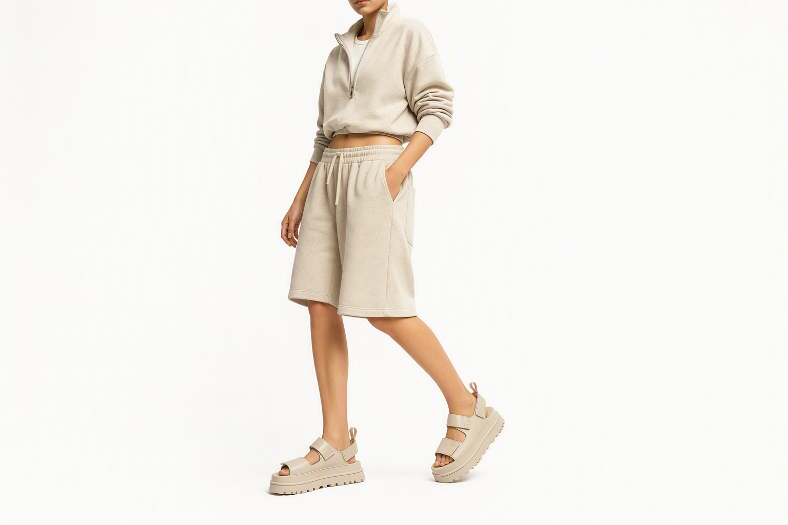 Order (W) UGG 金光凉鞋 '海盐白' 1152685-SSAL