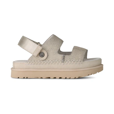 (W) UGG Goldenstar Crackle Glide Sandal Crackle White
