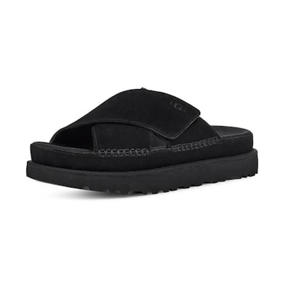 (W) UGG Goldenstar Cross Slide Black