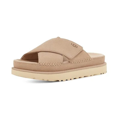 (W) UGG Goldenstar Cross Slide Driftwood