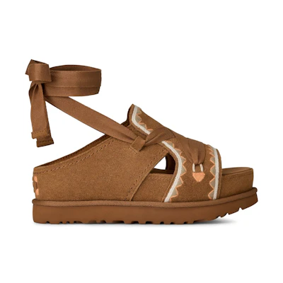 (W) UGG Goldenstar Hi Artistitch Slide Chestnut Multi