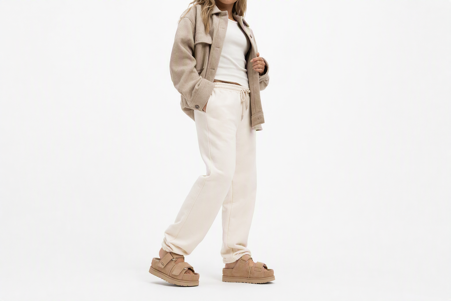 Order (W) UGG 골든스타 하이 슬라이드 '샌드' 1155458-SAN