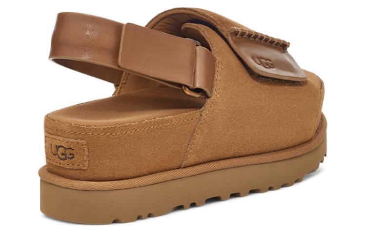 Shop UGG 二層牛皮 舒適圓頭百搭增高厚底 沙灘涼鞋 女款 栗色