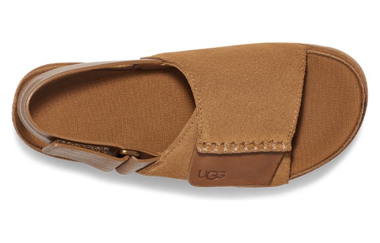 Purchase UGG 二層牛皮 舒適圓頭百搭增高厚底 沙灘涼鞋 女款 栗色