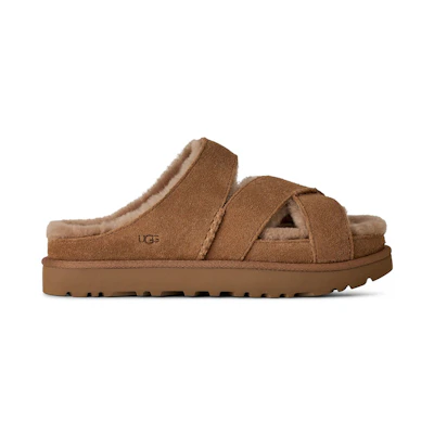 (W) UGG Greenport Cross Strap Slide Chestnut
