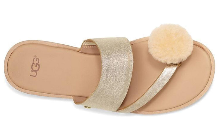 (W) UGG Hadlee Metallic Gold Color Slippers 圖 3