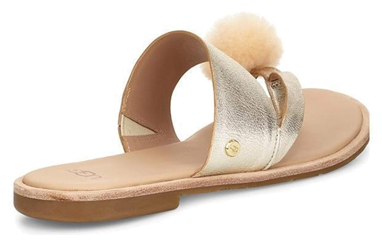 (W) UGG Hadlee Metallic Gold Color Slippers 圖 4