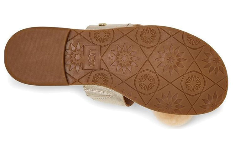 (W) UGG Hadlee Metallic Gold Color Slippers 圖 5