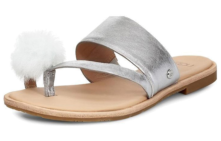 (W) UGG Hadlee Metallic Silver Slippers 圖 2