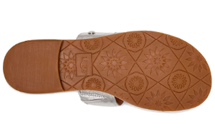 (W) UGG Hadlee Metallic Silver Slippers 圖 5