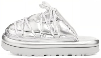 (Women) UGG Hi Shine Spaceslider Slide Silver 1149033-SLVR (Women) UGG Hi Shine Spaceslider Slide Silver 1149033-SLVR
