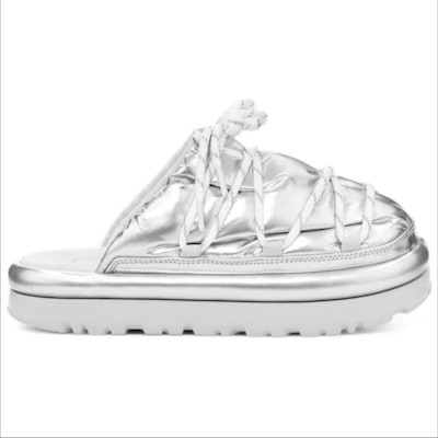 (Women) UGG Hi Shine Spaceslider Slide Silver 1149033-SLVR Order (Women) UGG Hi Shine Spaceslider Slide Silver 1149033-SLVR