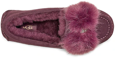 Purchase UGG節慶版Ansley Puff Bow加絨保暖低筒平底鞋 女士款 紫紅色